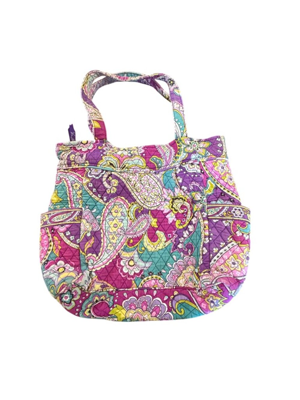 Vera Bradley Quilted Paisley Floral Retired Heather Tote Handbag Shoulder Bag